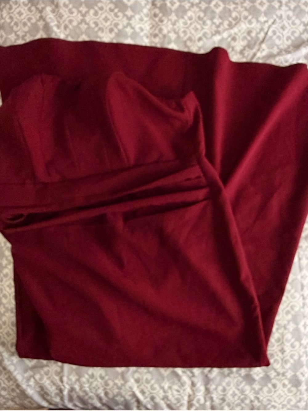 Fashion Nova Deep Wine Strapless Dress